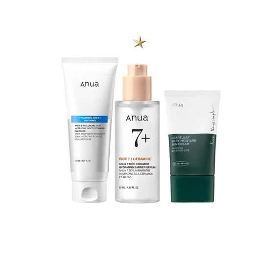 ANUA Hydration & Barrier Repair Skincare Kit – Cleanser, Serum & SPF